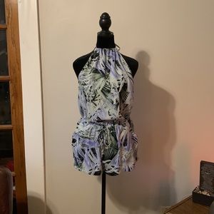 Olivaceous Tropical Halter Romper